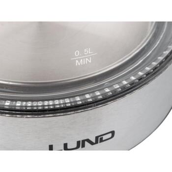 Lund электрический стеклянный чайник 68173, 1.7 л, 1850-2200 Вт, 220-240 В, 50/60 Гц, 40-100 °C, 10 °C, LCD, LED, 360°, 0.8 м (68173)