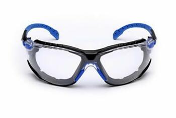 3M Solus 1000 aizsargbrilles S1101SGK, zilas/melnas, caurspīdīgas lēcas, Scotchgard, noņemamas kājiņas (S1101SGK)