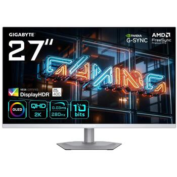 Gigabyte MO27Q2A ICE 27 OLED монитор, 2560 x 1440, 280Hz, 0.03ms, 250 cd/m², FreeSync Premium Pro, DisplayHDR 400 (MO27Q2A ICE)