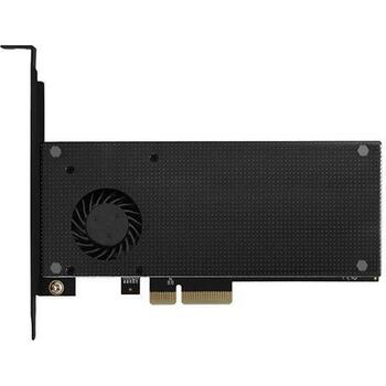 Axagon SSD адаптер PCEM2-DC PCIe 3.0, 2x M.2, 8GBps, черный, 140 x 68 x 17 мм, 2 термопрокладки, вентилятор (PCEM2-DC)