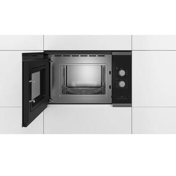 Встраиваемая микроволновая печь с объёмом 20 л и мощностью 800 Вт BFL520MS0 Нержавеющая сталь/Чёрный Bosch (BFL520MS0)