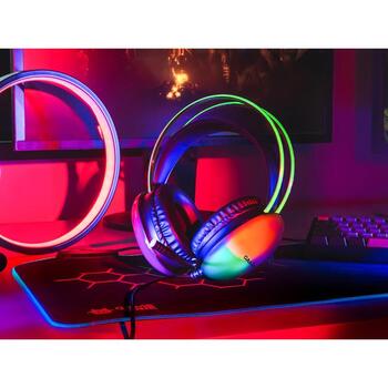 Tracer Наушники TRASLU47627, 240г, 20-20000Гц, 50мм, 32Ω, 3.5мм, USB, RGB подсветка, фиксированный микрофон (TRASLU47627)