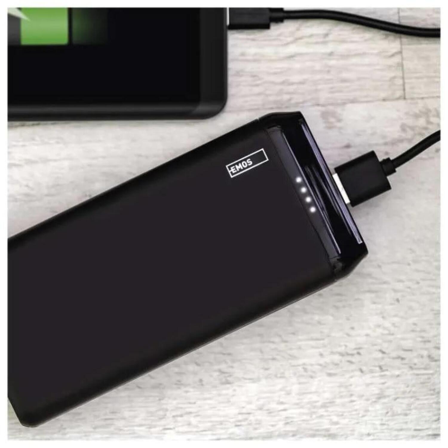 Emos Внешний аккумулятор Powerbank B0527B, 20000 мАч, 10 Вт, 3 USB выхода, ABS пластик, LED индикатор (B0527B)