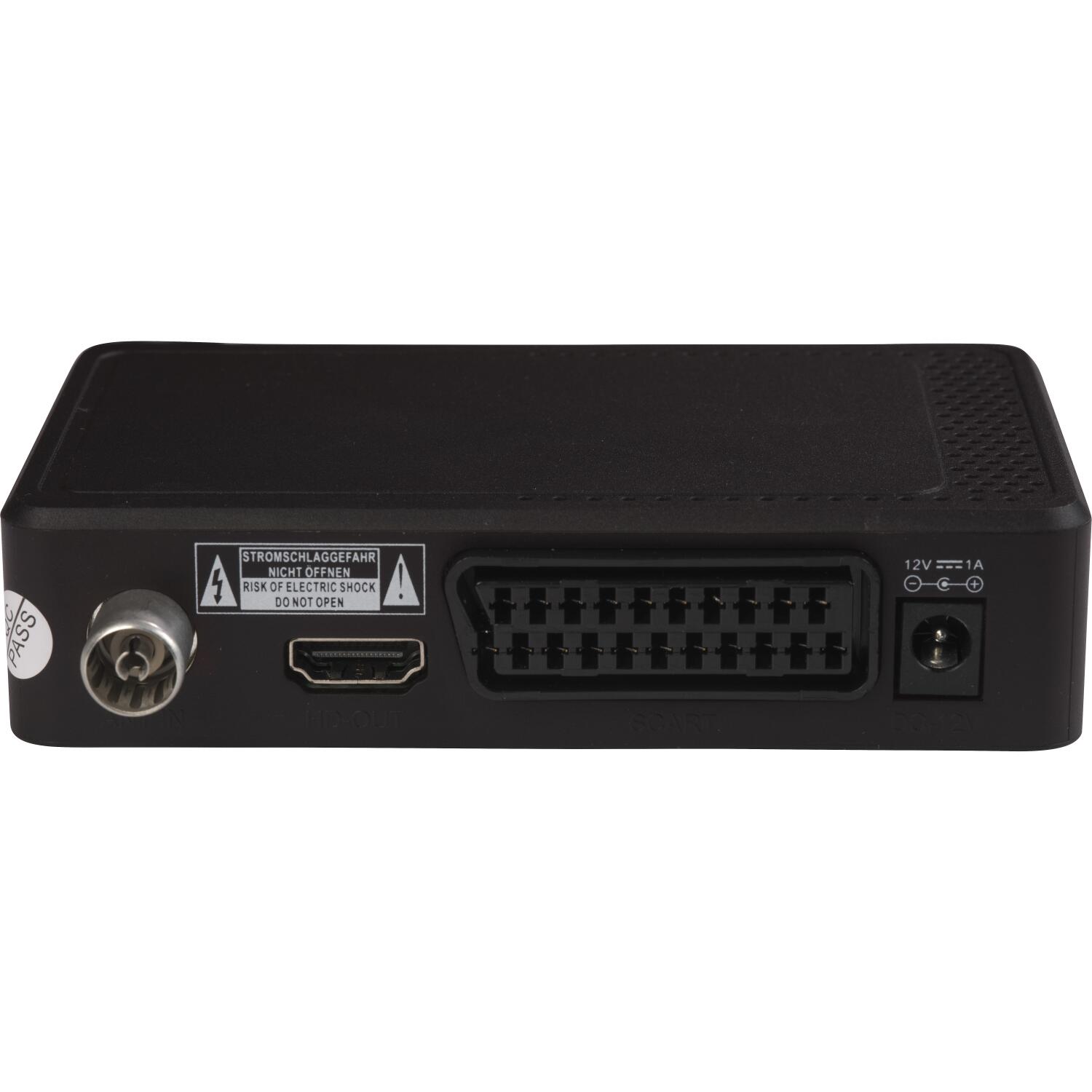 Denver televizora resīveris DTB-148 110131120120, DVB-T2 H.265, HDMI, Scart, koaksiālais, RF, LAN, USB, EPG, Dolby Digital, HE-AAC (110131120120)