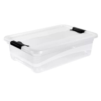 Keeeper Коробка с крышкой crystalbox Cornelia 0610429001, 59,5x39,5x17cm, 28L, прозрачная, крышки с зажимами, штабелируемая (0610429001)