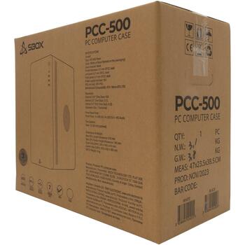 Sbox Корпус ПК PCC-500W, 2x5,25