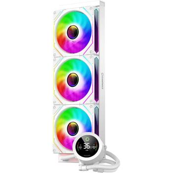 Gamemax procesora šķidruma dzesētājs ICEBURG 360 DIGITAL WH, 58.8 cfm, 800-1800 rpm, ARGB LED apgaismojums, TDP līdz 290W (ICEBURG 360 DIGITAL WH)