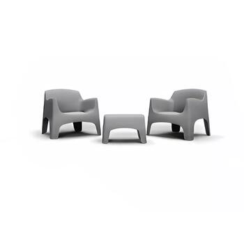 Bica Ibiza Terrace комплект садовой мебели 162219, 2 кресла 80x74x71 см, стол 58x38x35 см, полипропилен, серый (162219)