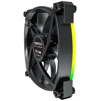 Montech Datora korpuss ventilators AX120PWM KODS, 120mm, 720-1760RPM, 1x9 lāpstiņas, 27dB, 1.8mmH2O, RGB apgaismojums (AX120PWMBLACK)