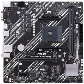 Asus Mātesplate PRIME A520M-K, AM4, DDR4, 64 GB, 1 x M.2, 4 x SATA III, 4 x USB 3.2 Gen 1, 7.1 kanālu audio (PRIMEA520M-K)