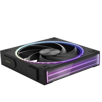 Zalman ZM-DF120 BLACK, 120mm ventilators, ARGB, PWM, 800-2300 RPM, 70.1 CFM, 2.13 mmH2O, 34.5 dBA, 2 lodīšu gultnis (ZM-DF120 BLACK)