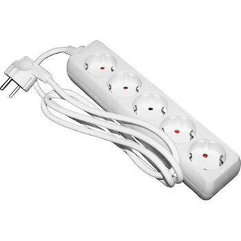 Pagarinātājs ar 5 ligzdām 5 m ar zemējumu bez slēdža 3G x 1.0 mm 9023846 BESK (9023846)