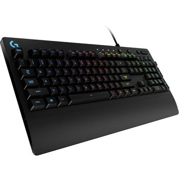Logitech Klaviatūra 920-008093 RGB LED, 1.8 m, QWERTY, 50 g, 60 ml, Spill resistant, Multimedia taustiņi, Wrist rest (920-008093)