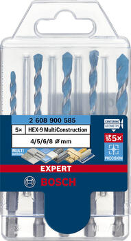 5-daļ.univers.urbju kompl HEX-9, 4/5/6/6/8mm, Triecienurbjmašīnām/triecienskrūvgriežiem, urbjmašīnām/skrūvgriežiem, tiecienskrūvgriežiem EXPERT HEX-9 MULTI CONSTRUCTION URBJU KOMPLEKTS, 2608900585, BOSCH (2608900585)
