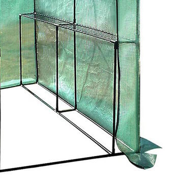 Kompakta un ietilpīga mini siltumnīca ārtelpām un terasēm 155×140×200 cm izturīga PVC plēve ar plauktiem BESK (9079591)
