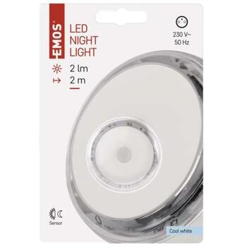 Emos LED naktslampa P3306, 230 V~, 0,5 W, 2 lm, auksti balta gaisma, fotosensors, automātiska ieslēgšanās/izslēgšanās (P3306)