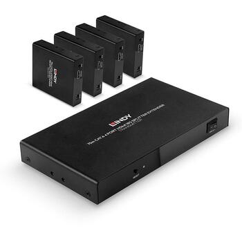 Lindy I/O EXTENDER HDMI 38262 70m, 4K@60Hz, 4 порта, HDR, PoC, 2 года гарантии (38262)