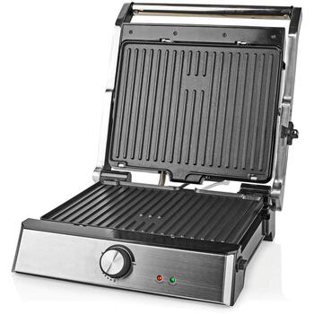 Nedis контактный гриль KAGR151FSR, 2000W, 29x23см, съемные пластины, регулируемая температура, полностью открывается (KAGR151FSR)