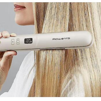 Rowenta matu taisnotājs SF4633F0, 210 °C, 8 sildīšanas līmeņi, keramikas sildīšanas sistēma, jonu funkcija, bēšs (SF4633F0)