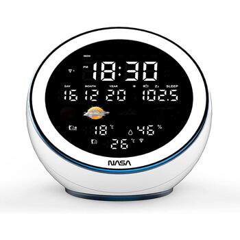 Nasa Метеостанция и Bluetooth динамик WSP1500WH, 2 датчика, 10м, 4,7 дюймовый цветной дисплей, 3W динамик (WSP1500WH)