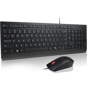 Lenovo Klaviatūra un pele komplekts 4X31R64446, USB, 3 taustiņi, melna, QWERTY, Nordic, izturīga pret izliešanu (4X31R64446)