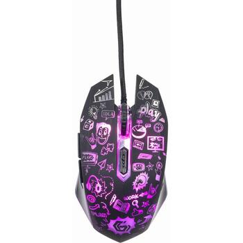 Gembird USB datorpele MUS-6B-GRAFIX-01, 6 pogas, 3600 DPI, optiskā, ergonomisks, multicolor apgaismojums (MUS-6B-GRAFIX-01)