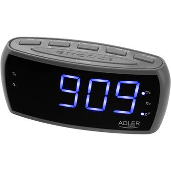 Adler будильник-радио AD 1121 S, 230V, 2 будильника, AM/FM, 1,8