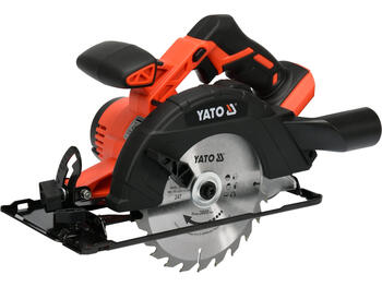 Yato циркулярная пила YT-82811, 18V, 165мм, 3800 min⁻¹, 54мм 90°, 40мм 45°, 0-45°, 24 зуба, Li-Ion, IPX0, III класс (YT-82811)