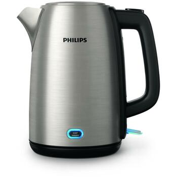 Philips Чайник HD9353/90 1.7L, 1900W, Нержавеющая сталь, Беспроводной, Индикаторный свет, Фильтр (HD9353/90)
