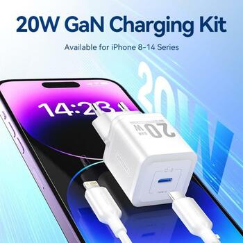 Vention lādētājs MODELIS TZ-FEPW0-EU-02, 20W, 100-240V, 12V, 3A, 1xUSB-C, ātrā uzlāde, pārkaršanas aizsardzība (TZ-FEPW0-EU-02)