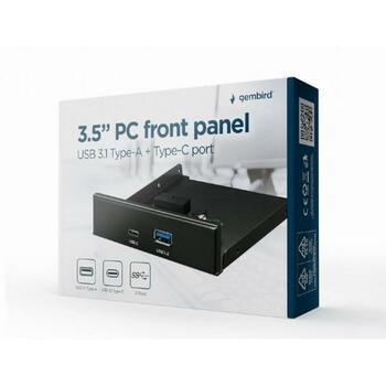 Gembird Корпус FDI3-U3C-01, 0.2кг, передняя панель 3.5'', USB 3.1 Type-A, USB 3.1 Type-C (FDI3-U3C-01)