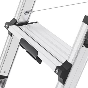 HAILO D100TL TopLine 038655107, teleskopiskās divpusējās kāpnes, 2x4-2x6 pakāpieni, 287cm, 150kg, alumīnijs (038655107)