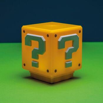 Paladone Super Mario Mini Bloka Gaisma PP3428NN, 11cm, LED, 1 spuldze, dzeltena/balta, galda/plaukta stiprinājums (PP3428NN)