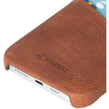 Krusell Sunne CardCover Apple iPhone 12 Pro Max vintage cognac 62176, коричневый, кожа, карман для кредитной карты (62176)