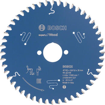 Ripz.disks Expert forWood 165 x 30 x 2,6 mm, 48, Rokas ripzāģiem RIPZĀĢA ASMENS EXPERT FOR WOOD, 2608644027, BOSCH (2608644027)