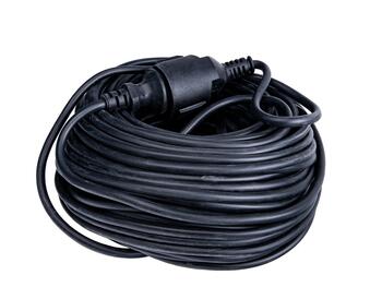 Geko удлинитель силового кабеля K00222, 30м, 3x2.5мм², 1x16A 230V 50Hz, IP44, черный, заземление, резиновая вилка (K00222)