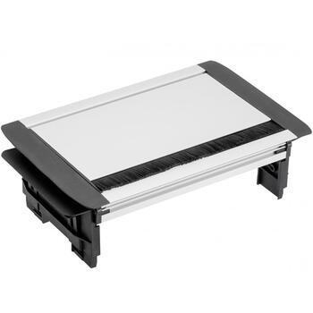 GTV mēbeļu kontaktligzda AE-PBC3GS-53BKS, 3xSHUKO, 1,5m, 16A, 3600W, IP20, USB 5V 2A, alumīnija, birste (AE-PBC3GS-53BKS)
