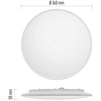 Emos LED Лампа ALVI ZM5165, 36 см, 24 Вт, теплый-холодный белый, диммируемая с пультом, 1920 лм, IP20, 25 000 ч (ZM5165)