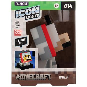 Paladone Minecraft Wolf Icon Light PP16019MCFID, 11cm, LED, brīvi stāvoša, 2xAAA, oficiāli licencēta (PP16019MCFID)