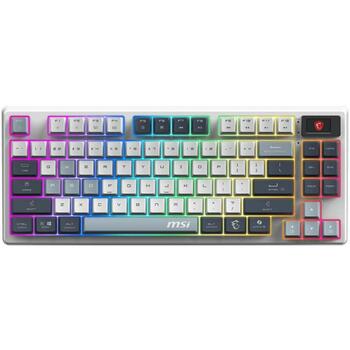 Msi клавиатура FORGE GK600 TKL WIRELESS SKY, 83 клавиши, RGB LED подсветка, 2.4GHz беспроводная, Bluetooth, USB Type-C (FORGE GK600 TKL W SKY US)