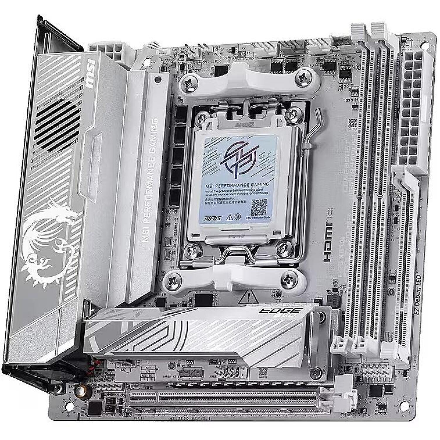 Msi MPG X870I EDGE TI EVO WIFI, материнская плата, MPG X870I EDGE TI EVO WIFI, 2xSATA, 1xM.2, DDR5, AM5, 128GB (MPG X870I EDGE TI EVO WIFI)