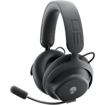 Dell Austiņas Alienware Pro 545-BBFS, Bluetooth, 50mm, 32Ω, ANC, bezvadu, pār-auss, mikrofonu, melna (545-BBFS)