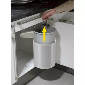 HAILO Compact-Box M 033555001, 15L, 30,4x29см, нержавеющая сталь, пластик, встраиваемый, белый (033555001)
