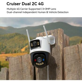 Imou Cruiser Dual 2C 4G IP поворотная камера видеонаблюдения 6MP 3+3MP dual lens IR 30m AI IPC-S7XCP-6M1TED белая (IPC-S7XCP-6M1TED)
