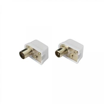 Sbox Коакциальный разъем KON.RF-F+M/R, 75ом, 9,5мм, белый, брутто вес 0,014кг (KON.RF-F+M/R)