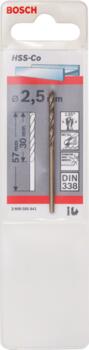 HSS-Co urbis metālam 2,5mm, 1 gab., Urbjmašīnām/skrūvgriežiem KOBALTA HSS SPIRĀLVEIDA URBIS, 2608585841, BOSCH (2608585841)