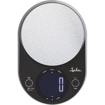 Jata Кухонные весы HBAL1220, нержавеющая сталь, 3xAAA 1,5V, высокая точность, функция тарирования, индикатор перегрузки (HBAL1220)