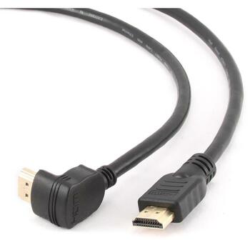 Gembird HDMI-HDMI кабель 3м CC-HDMI490-10 4K UHD 60Hz, 10 Гбит/с, 90 градусов угол, Черный (CC-HDMI490-10)