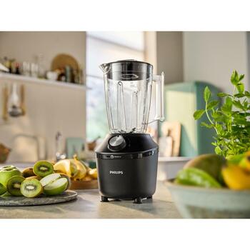 Philips Настольный блендер HR2191/01, 600 Вт, 2 л, 1,25 л эффективная емкость, 2 скорости, Пульс, Нержавеющие лезвия (HR2191/01)