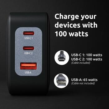 Intenso Strāvas adapteris 7810010, 100W, 120-140V, 21V, 50/60Hz, 3 ierīču uzlāde, melns (7810010)